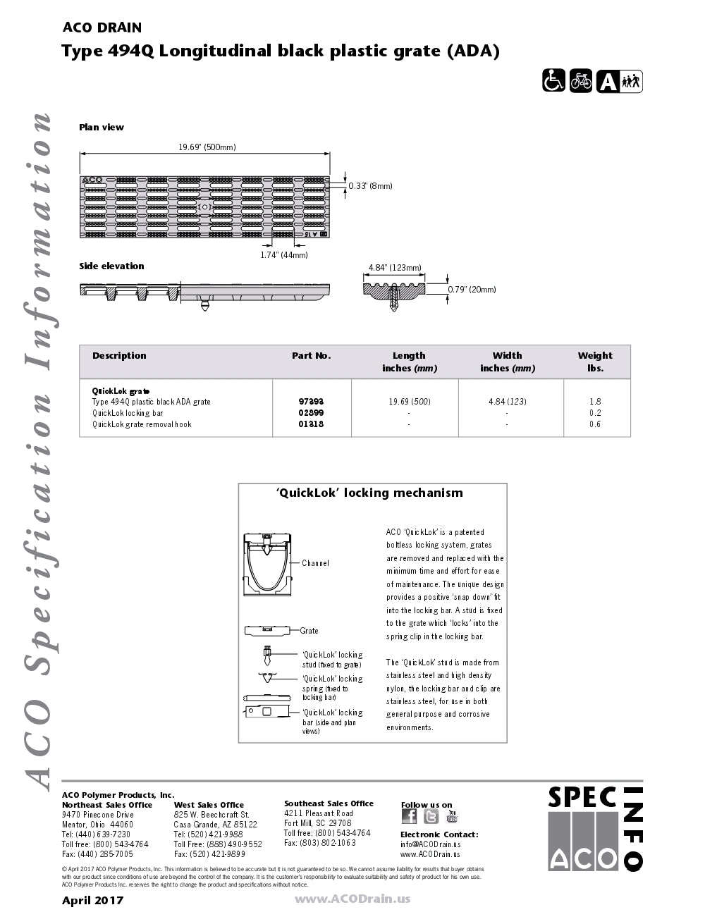 Trinchera Prefabricada de 4" Modelo Longitudinal Plástico Negro