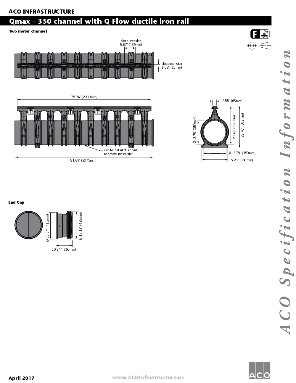 Trinchera-Rejilla Prefabricada de 2" Modelo Qmax Q Flow Ductil Iron Top, Marca Aco Mexico, Quima, 32800, Distribuidor autorizado, Proveedor autorizado, Hoja tecnica, Ficha tecnica, Hoja seguridad