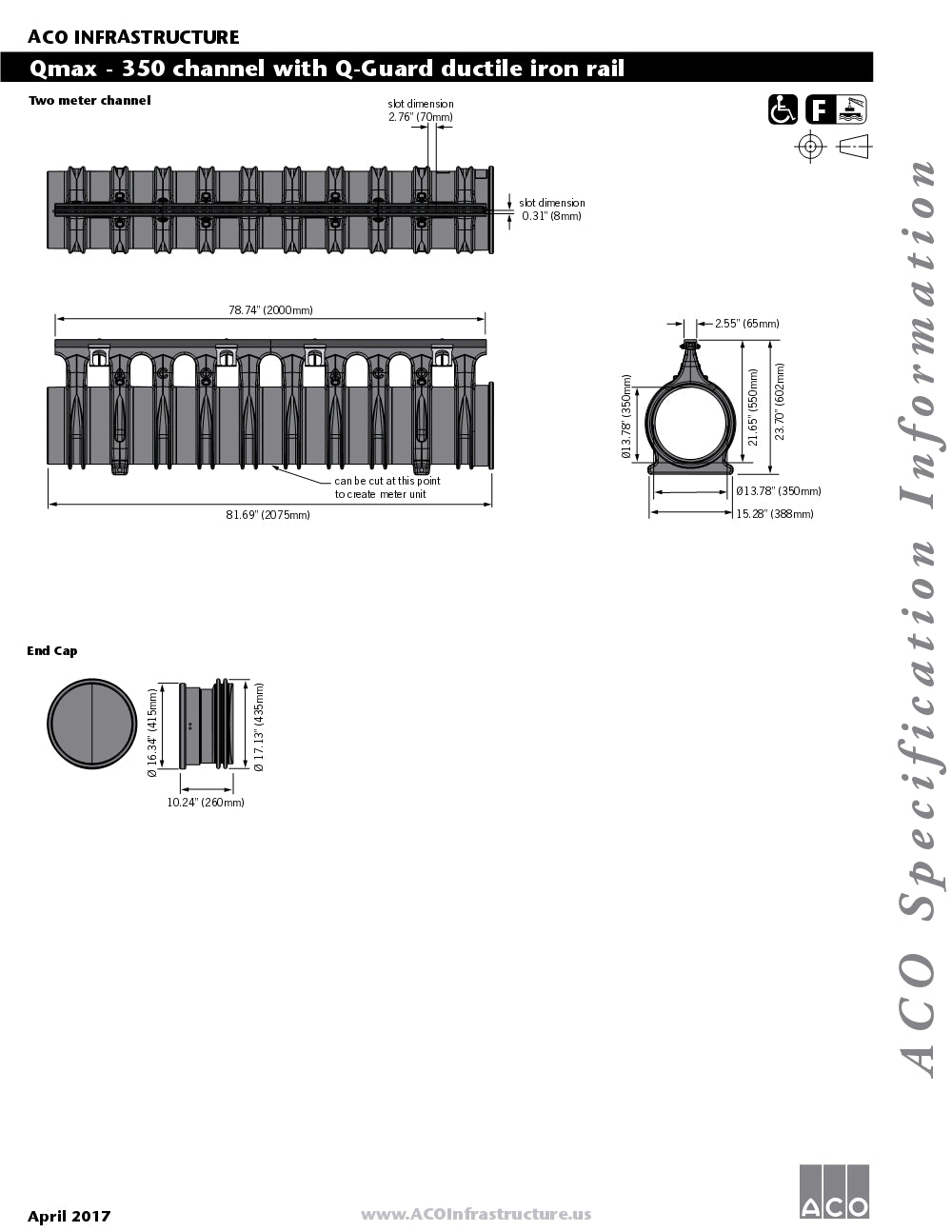 Trinchera-Rejilla Prefabricada de 2" Modelo Qmax Q Guard de Tubería de Hierro Dúctil, Marca Aco Mexico, Quima, 32801, Distribuidor autorizado, Proveedor autorizado, Ficha tecnica, Hoja tecnica, Hoja de seguridad